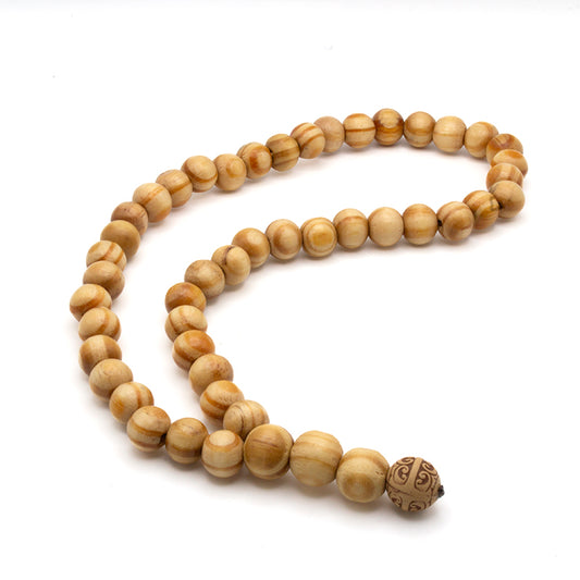 Mala Budista de 45 Cuentas en Madera, ritualizado, ideal para meditación y prácticas espirituales.