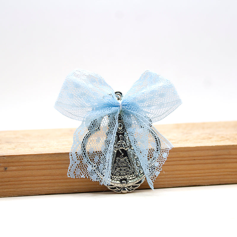 AMULETO VIRGEN DEL ROCIO LAZO ENCAJE AZUL - CARRITO DE BEBE
