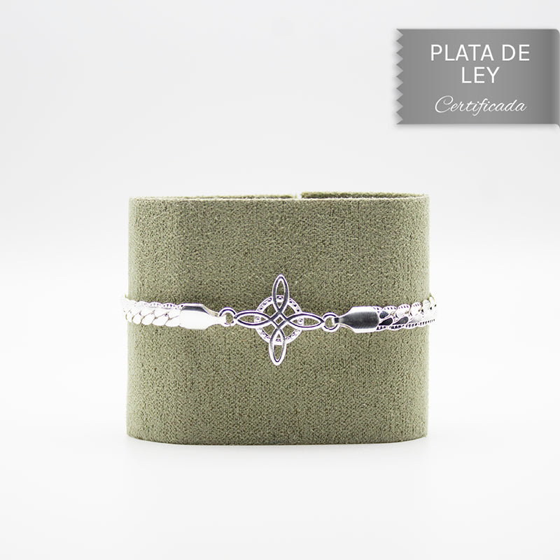 Pulsera Nudo de Bruja en plata de ley 925, amuleto protector contra energías negativas