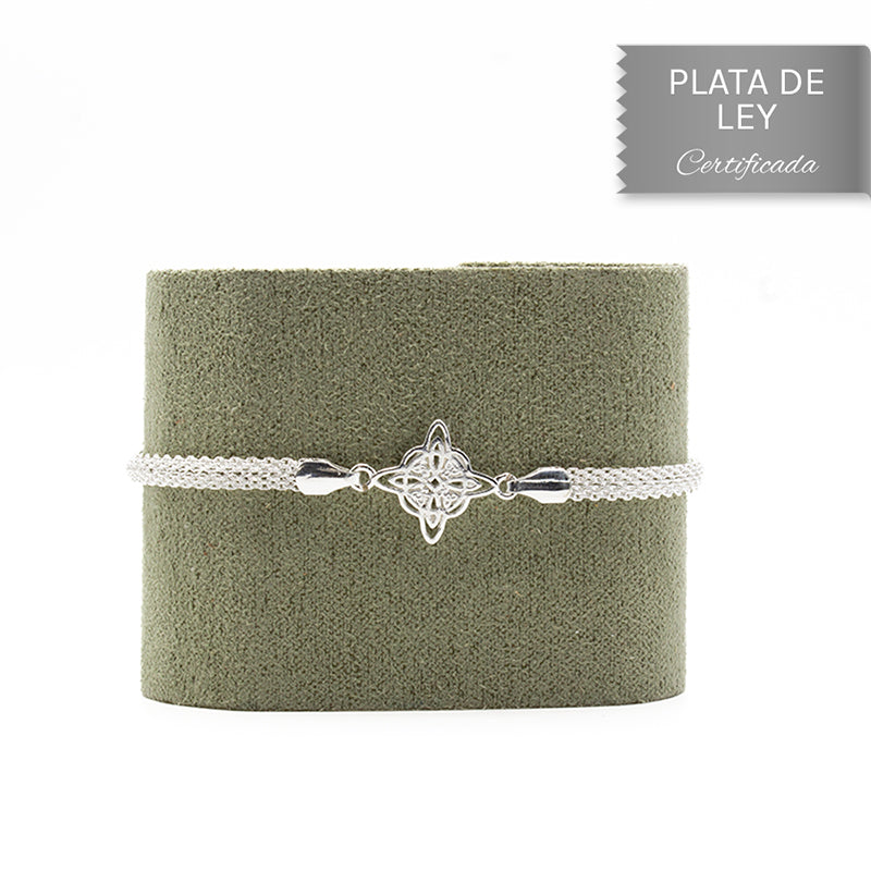 PULSERA NUDO DE BRUJA BAÑADO EN PLATA DE LEY MOD.1