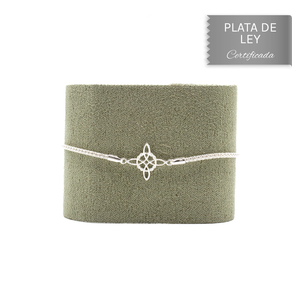 PULSERA NUDO DE BRUJA BAÑADO EN PLATA DE LEY MOD.1