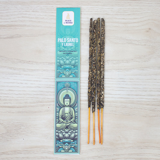 Incienso artesanal de Palo Santo y Laurel varitas gruesas hechas a mano, para limpieza energética y aroma relajante