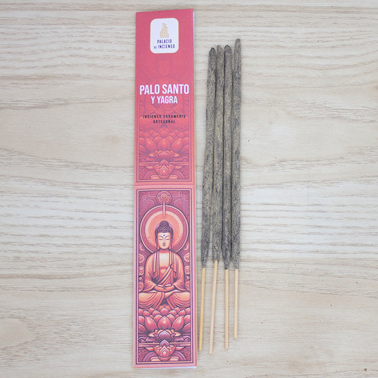 Incienso artesanal de Palo Santo y Yagra, varitas gruesas hechas a mano, purificación y prosperidad espiritual