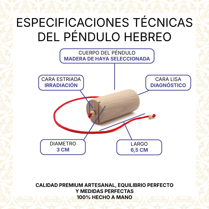 PÉNDULO HEBREO EN MADERA DE HAYA