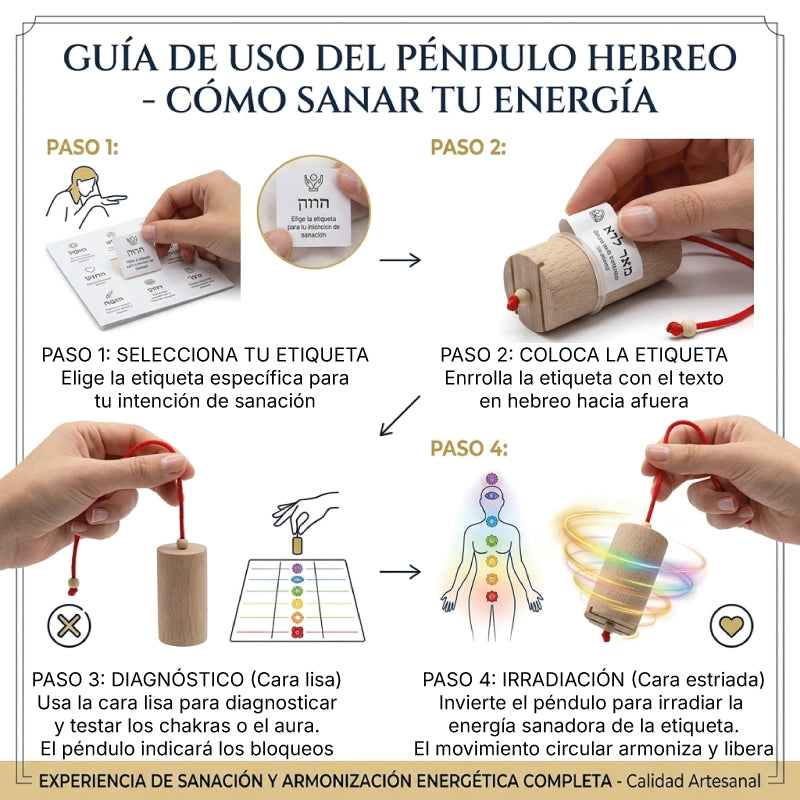 PÉNDULO HEBREO EN MADERA DE HAYA