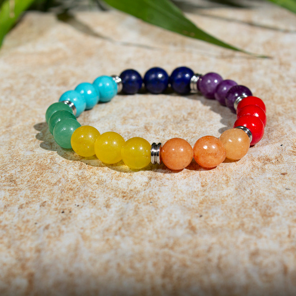 PULSERA DE LOS 7 CHAKRAS Y PIEDRAS PRECIOSAS MOD.2