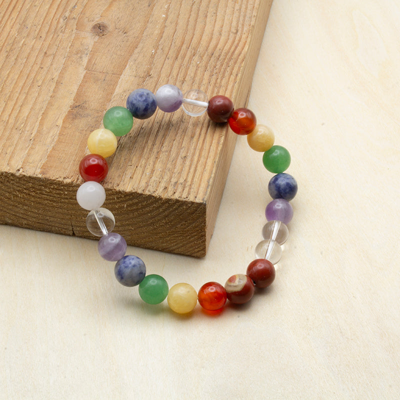 Pulsera de los 7 chakras con piedras naturales energéticas y diseño espiritual equilibrante.