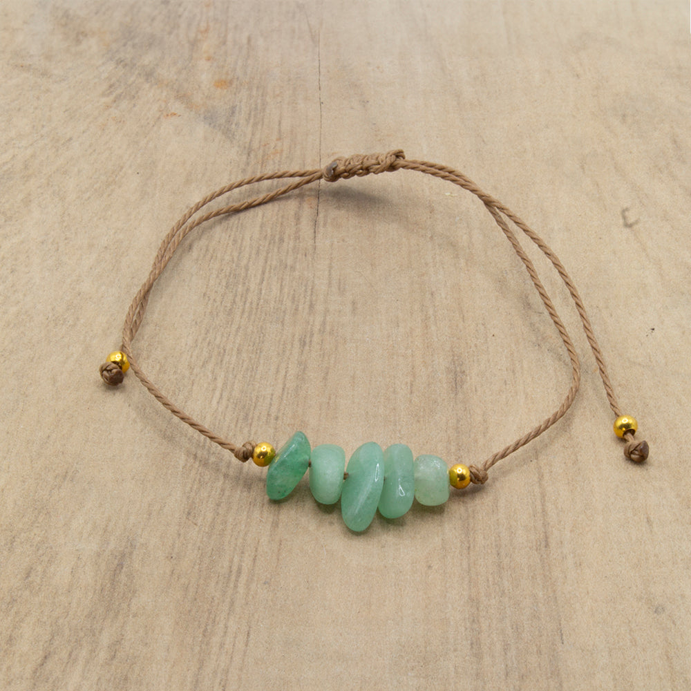 PULSERA DE HILO CON PIEDRA AVENTURINA