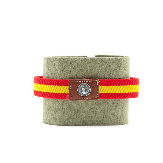 PULSERA ELÁSTICA CRUZ DE SAN BENITO, BANDERA - AMULETO DE PROTECCIÓN