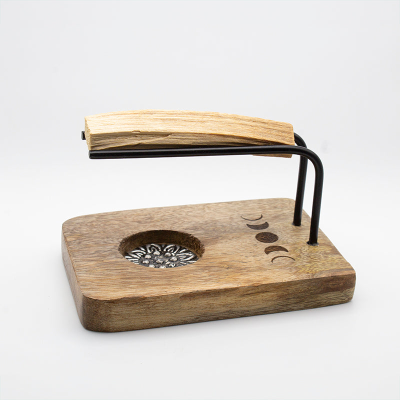 SOPORTE QUEMADOR PARA PALO SANTO DE MADERA NATURAL – EQUILIBRIO, LIMPIEZA Y ARMONÍA EN TUS RITUALES