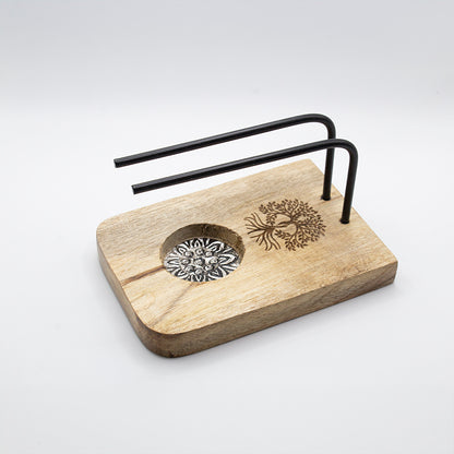SOPORTE QUEMADOR PARA PALO SANTO DE MADERA NATURAL – EQUILIBRIO, LIMPIEZA Y ARMONÍA EN TUS RITUALES