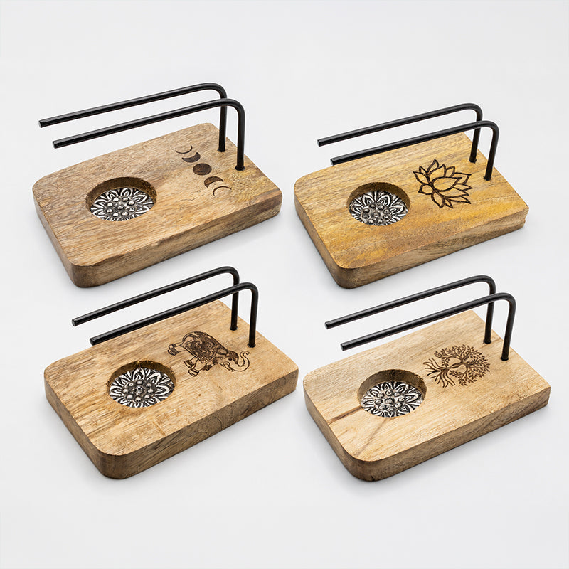 SOPORTE QUEMADOR PARA PALO SANTO DE MADERA NATURAL – EQUILIBRIO, LIMPIEZA Y ARMONÍA EN TUS RITUALES