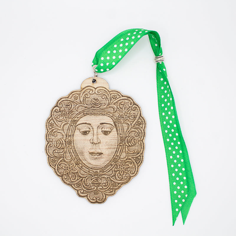 Amuleto Rostrillo Virgen del Rocío para coche y hogar