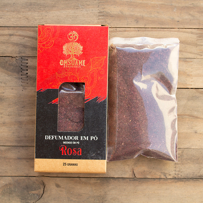 Sahumerio en polvo de rosas 25g en caja.