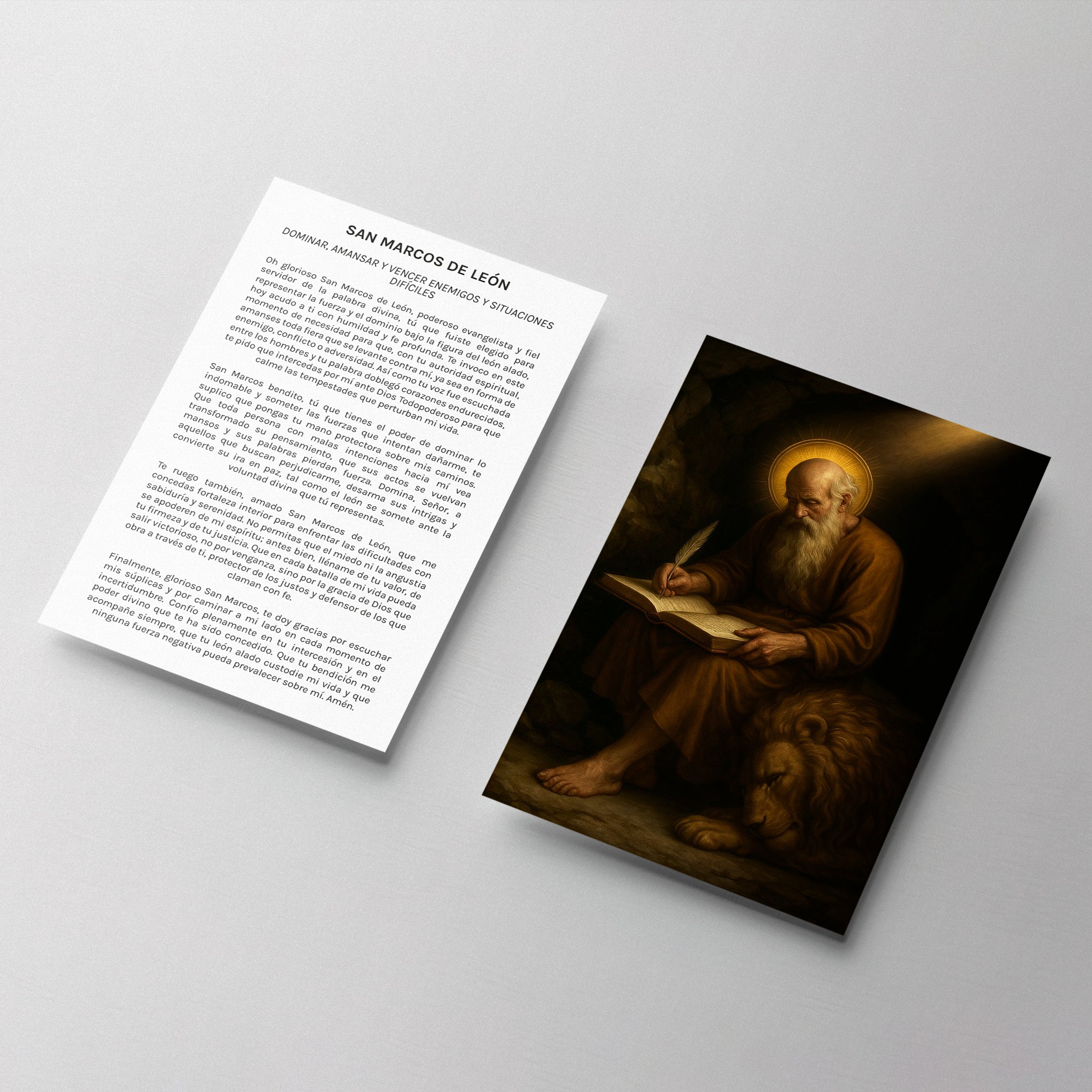 ESTAMPA SAN MARCOS DE LEÓN MOD.2 PARA DOMINAR, AMANSAR Y VENCER ENEMIGOS Y PROTEGERTE DE SITUACIONES DIFÍCILES