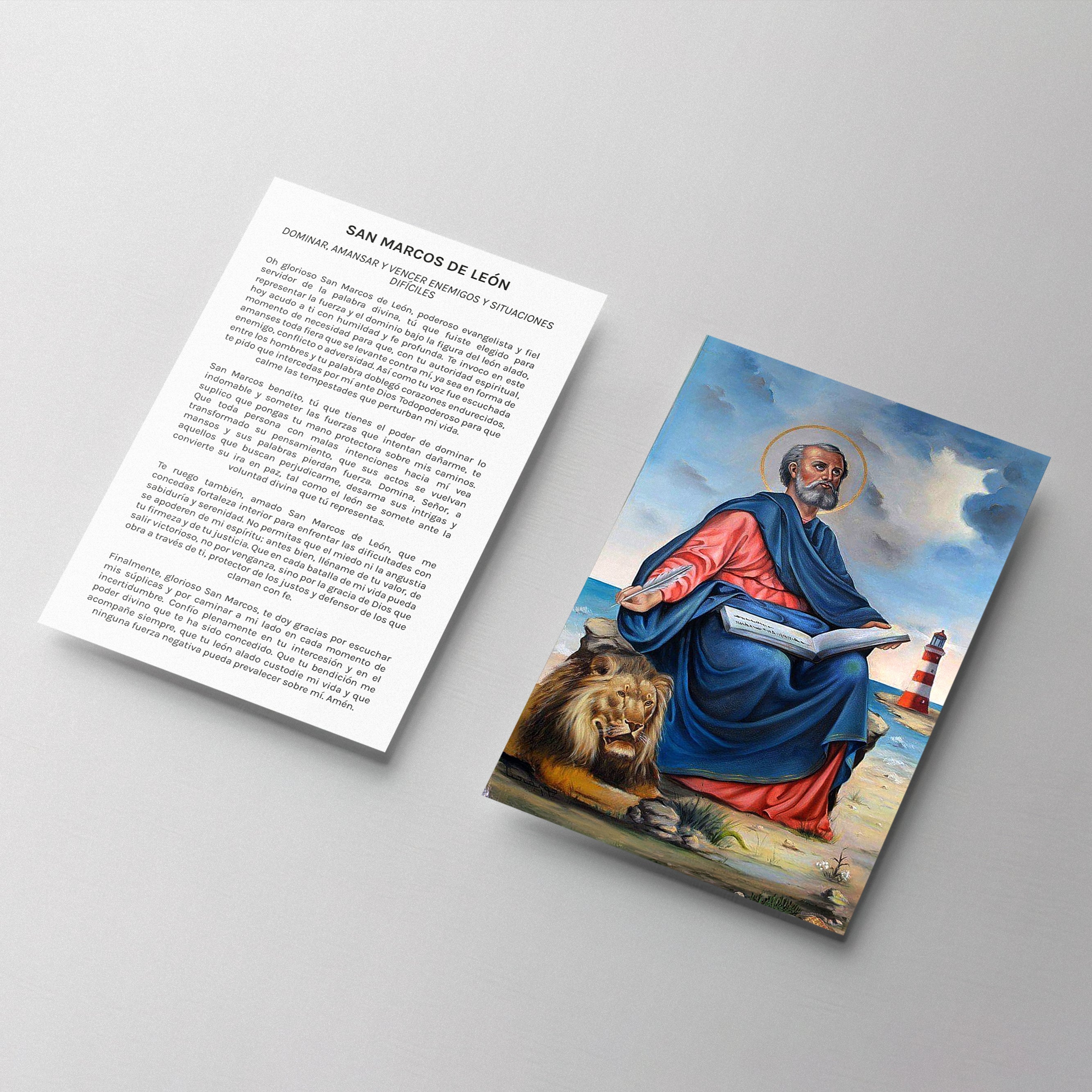 ESTAMPA SAN MARCOS DE LEÓN MOD.4 PARA DOMINAR, AMANSAR Y VENCER ENEMIGOS Y PROTEGERTE DE SITUACIONES DIFÍCILES