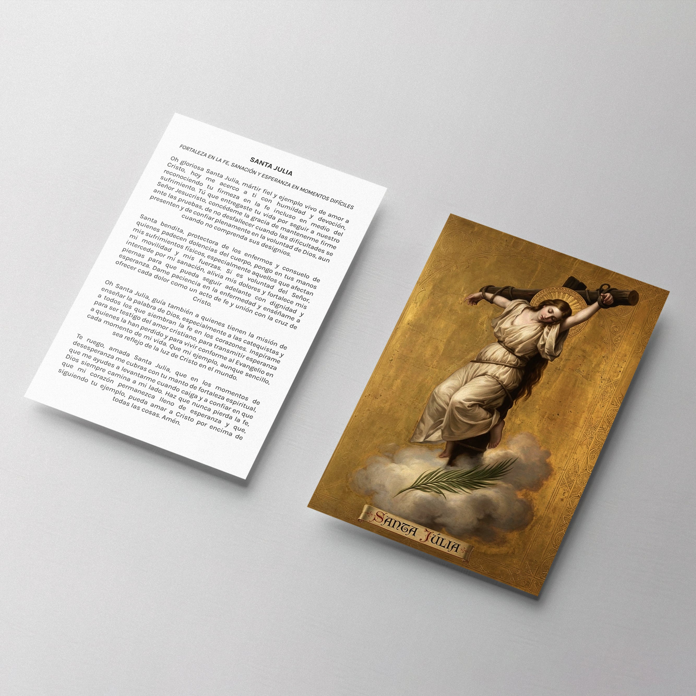 Estampa religiosa de Santa Julia para fe, sanación y esperanza