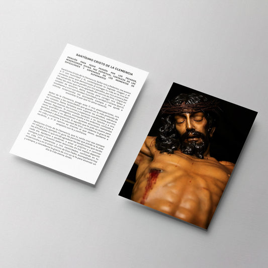 Estampa religiosa del Santísimo Cristo de la Clemencia de Córdoba, Semana Santa y devoción católica.