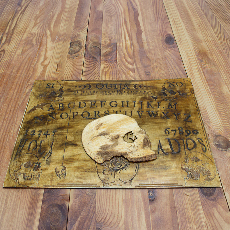 TABLERO OUIJA ARTESANAL EN MADERA HECHA A MANO