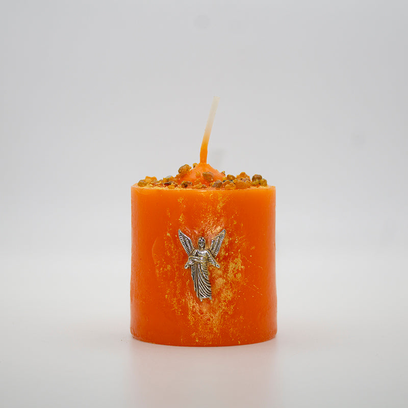 Veloncito naranja San Uriel con amuleto e incienso especial