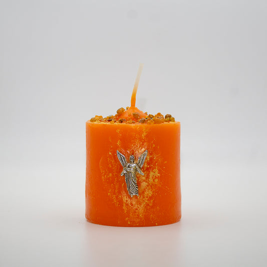 Veloncito naranja San Uriel con amuleto e incienso especial