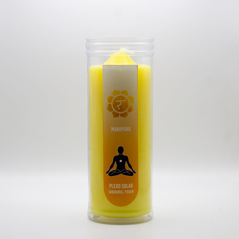Velón amarillo Chakra Plexo Solar Manipura para Reiki