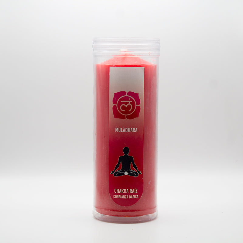 Velón Chakra Raíz Muladhara rojo para Reiki y protección