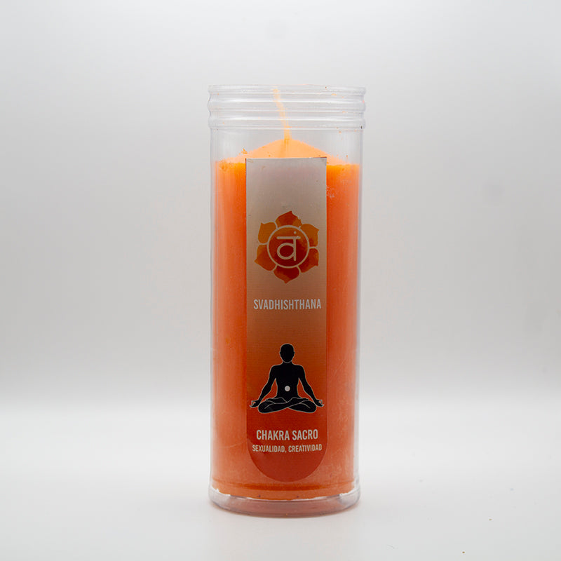 Velón naranja Chakra Sacro Svadhisthana para Reiki