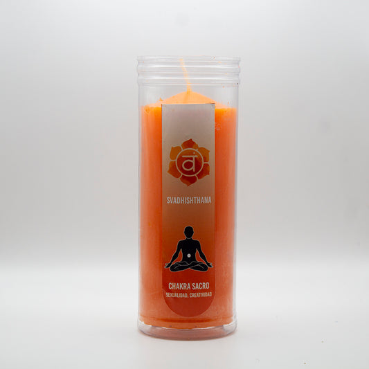 Velón naranja Chakra Sacro Svadhisthana para Reiki