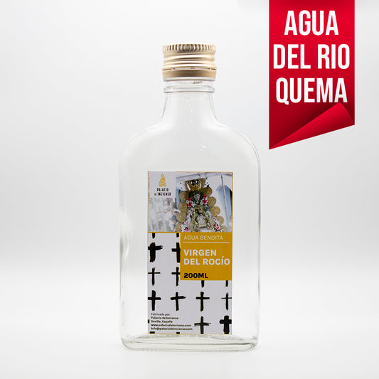 Agua bendita embotellada especial virgen del  Rocío - Agua del Rio Quema