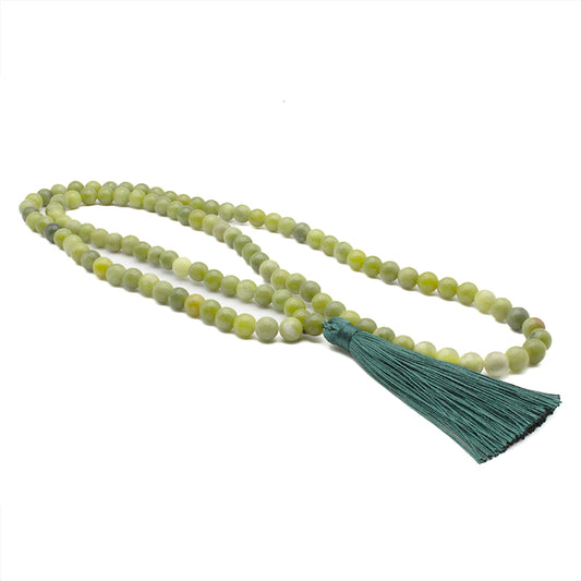 Mala de jade verde Xinyi 108 cuentas, armonía emocional y prosperidad