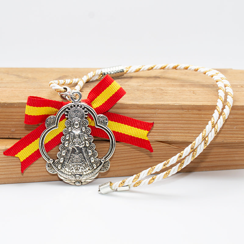 Amuleto coche Virgen del Rocío medalla retrovisor