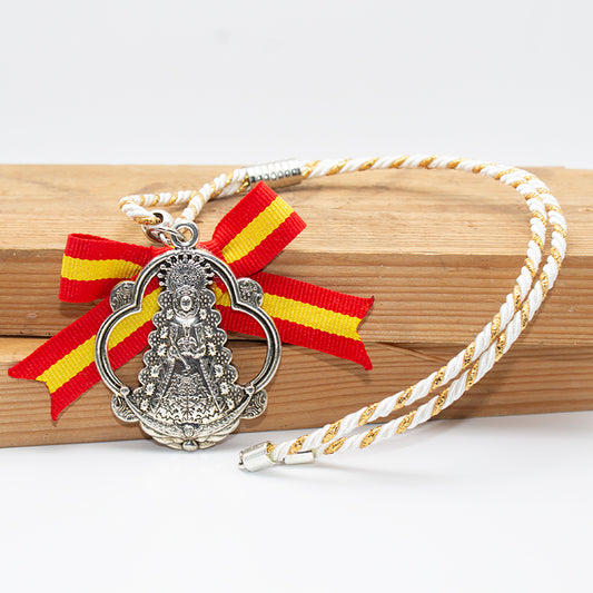 Amuleto coche Virgen del Rocío medalla retrovisor