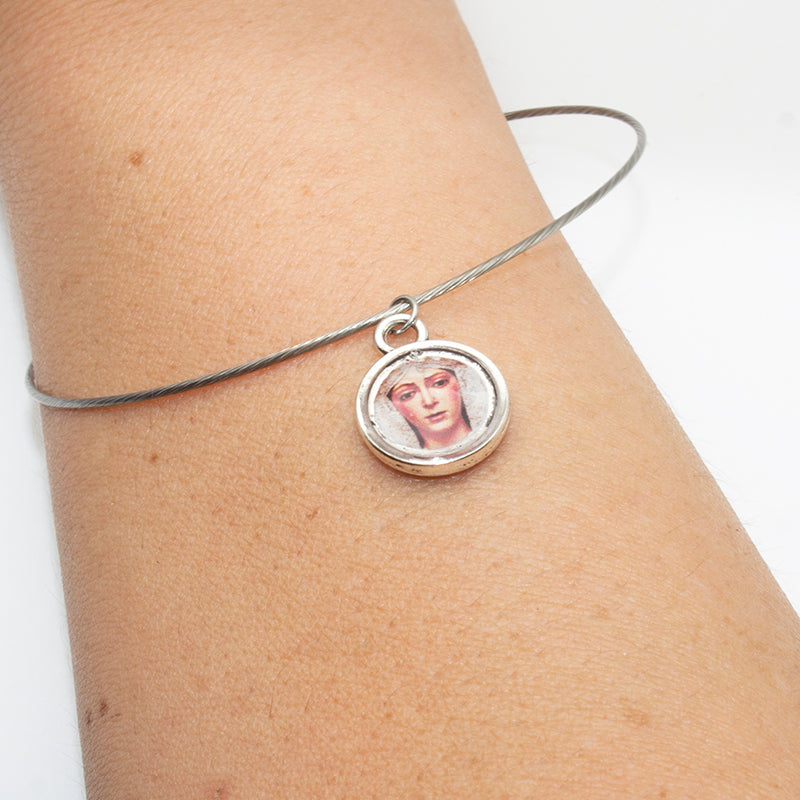 PULSERA ACERO INOX. ESPERANZA MACARENA CAMAFEO