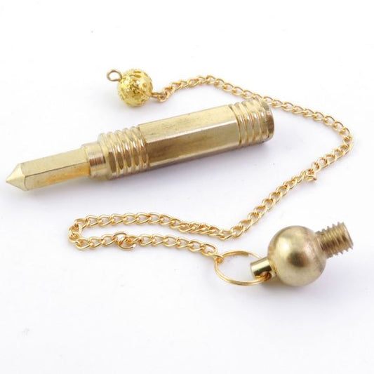 PÉNDULO DE METAL DORADO